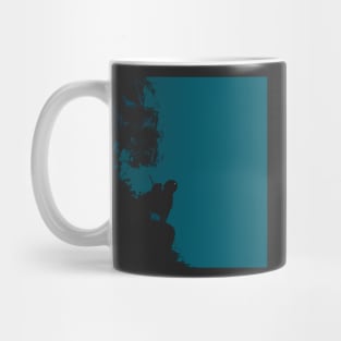 Hero on Shadow Horse Standing on Cliff (Transparent Background) Mug